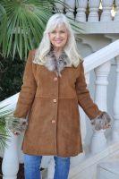 Swiss Chalet Spanish Merino Shearling Sheepskin Coat With Toscana Trim