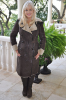 Chocolate and Cream Trench Shearling Sheepskin Coat - Size 6