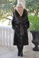 Stephany Longhair Mink Coat With Fox Collar