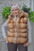 Geraldine Horizontal Natural Red Fur Fox Vest