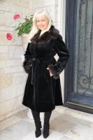 Sable Accented Sheared Black Mink Coat