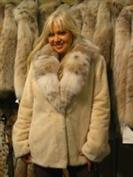 Creama Marfil Sheared Beaver Coat With Canadian Lynx Shawl Collar