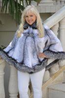 Smokin' Hot Black Cross Cape With Silver Fox Trim