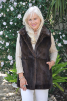 Sophisticate Reversible Mahogany Mink and Lleather Vest