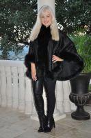 Black On Black Cashmere and Fox Cape