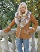 Country Charm Shearling Coat With Coyote Collar - SOLD OUT