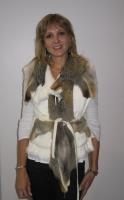 Assimetrical Fox and Rabbit Fur Vest - Size 4
