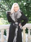 Heiress Charmer Spanish Merino Shearling Sheepskin Coat With Fox Trim