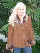 Stella Spanish Merino Shearling Sheepskin Coat With Toscana Collar and Cuffs - Size 6