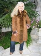 Amber Delight Spanish Spanish Merino Shearling Sheepskin Coat - Size 8