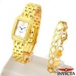 INVICTA Stylish Swiss Movement Watch And Bracelet Set With Diamonds And Mother Of Pearl