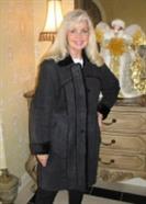 Merino Black Suede Shearling Sheepskin Coat - Sizes 10 and 12