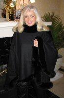 Black Cashmere Cape With Fox Trim