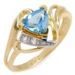 Fashionable Ring With 0.84ctw Diamonds And Topaz Set In 10K Yellow Gold