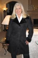 Black Classy Merino Shearling Sheepskin Coat - Sizes 2 and 4