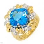 Irresistible Ring With 8.00ctw Genuine Topaz Beautifully Set In Two Tone 14K Gold
