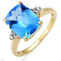 Wonderful Ring With 5.21ctw Diamonds And Topaz Set In 10K Yellow Gold