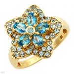 Exquisite Ring With 1.89ctw Topaz Beautifully Designed In 14K Yellow Gold