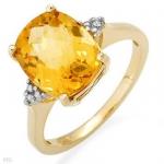 Elegant and Beautiful Ring With 4.26ctw Diamonds And Citrine In 10K Yellow Gold