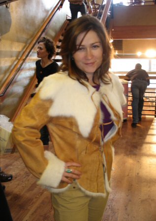 Friend wearing Aspen Fashions Rabbit Leather Jacket Model 145 SOLD OUT
