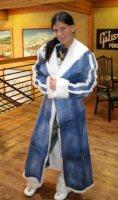 Friend wearing Aspen Fashions Blue Spanish Rabbit Leather Coat Model 48 SOLD OUT
