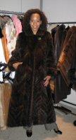Friend wearing Aspen Fashions Full Length Mink Coat Model 34