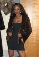 Friend wearing Aspen Fashions Reversible Mink Jacket Model 377 SOLD OUT