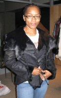 Angela Basset wearing Black Rabbit Jacket Model 471