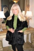 Black Knitted Mink Shawl/Cape