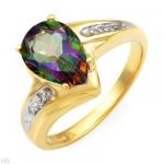 Attractive Ring With 2.45ctw Diamonds And Topaz Set In 10K Yellow Gold