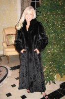 Reversible Black Sculptured Mink Coat With Fox Tuxedo