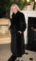 Reversible Black Sculptured Mink Coat With Long Hair Mink Tuxedo Trim