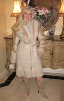 Annie Spanish Merino Shearling Sheepskin Coat With Toscana Trim - Size 8