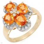 Irresistible Ring With 3.91ctw Diamonds And Garnets Set In 14K Yellow Gold