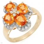 Irresistible Ring With 3.91ctw Diamonds And Garnets Set In 14K Yellow Gold