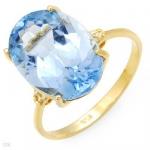 Elegant And Beautiful Ring With 6.83ctw Diamonds And Topaz Set In 10K Yellow Gold