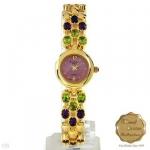 MARCEL DRUCKER Quartz Watch With Amethysts, Citrines And Peridots