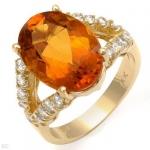 Gorgeous Ring With 5.91ctw Diamonds And Citrine Beautifully Designed in 14K Yellow Gold