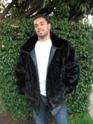 Black Mink Section Jacket Reversible to Black Leather 3X