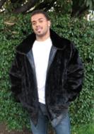 Black Mink Section Jacket Reversible to Black Leather 3X