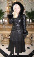 Midnight Beauty Black Babylamb Napa Coat with  Black Fox Hood Trim and Cuffs - Size 6