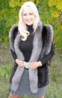Gwenivere Black Mink Fur Vest With Indigo Fox Trim