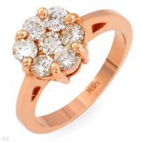 Marvelous Ring With 1.20ctw Genuine Clean Diamonds Beautifully Designed in 14K Rose Gold