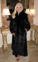 Elegant Lady Reversible Mink Section Coat With  Babylamb Leather And Fox Tuxedo Front