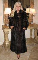 Mahogany Mink Chevron Coat