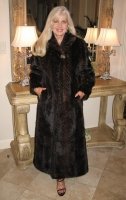 Mahogany Mink Chevron Coat