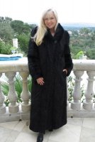 Black Mink Chevron Coat