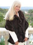 Knitted Mahogany Mink Shawl/Cape