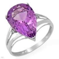 Wonderful Ring With 5.01ctw Diamonds And Amethyst Set In 10K White Gold