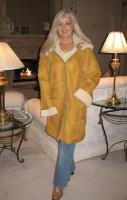 Golden Dynamite Detachable Hood Spanish Merino Shearling Sheepskin Coat